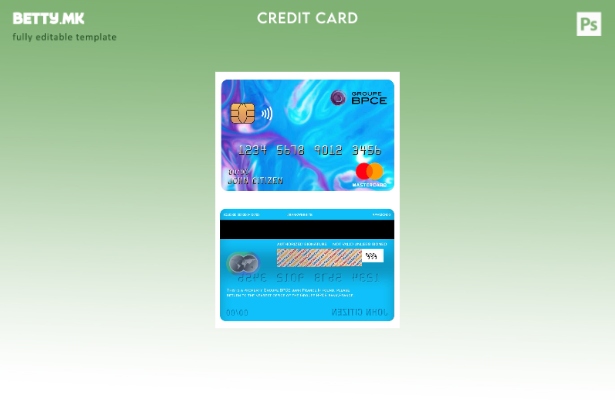 Модерен стил Шаблон за банкарска мастер картичка France Groupe BPCE